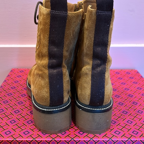 Tory Burch Miller embossed suede combat boots - Picture 6 of 14